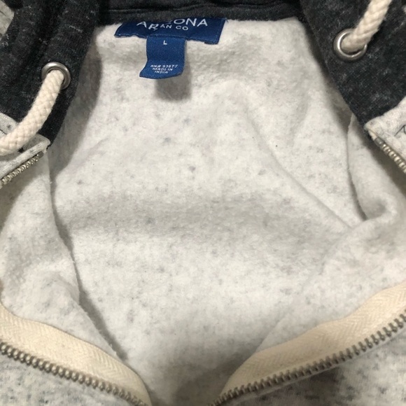 Arizona Jean Co. Gray Colorblock Raglan Full-Zip Hoodie Size L - Picture 5 of 6